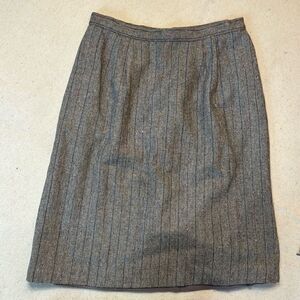 Vintage E. H. Woods Wool Blend Rainbow Weft Striped Suit with Skirt - 10